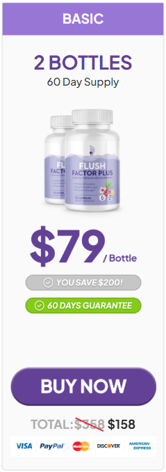 Two-bottle starter pack of Flush Factor Plus with a special discount for a 60-day supply.